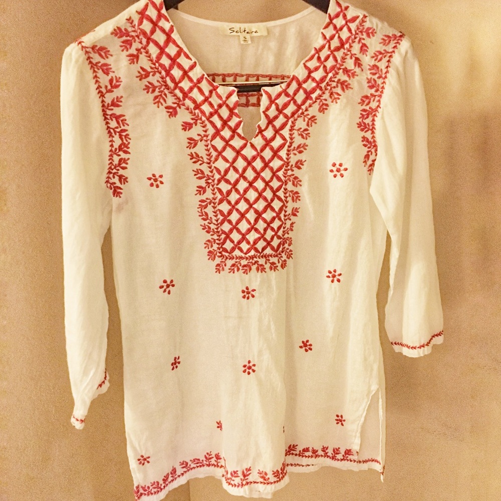 Anthropologie Solitaire size small white blouse